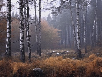 Herbstfoto von Czeslaw Gorski-057-herbstfoto-kahle-birken-in-farnen-nebel_miniatur